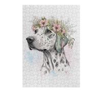Puzzle Difficile Per Adulti 1000pcs(38x26cm) Flower Crown Dalmatian Art Puzzle Per Adulti Giochi Rilassanti Analisi E Logica Sfida Educativa 1000pcs(38x26cm)