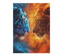 Puzzle Difficile Per Adulti 1000pcs(52x38cm) Fire Vs Ice Tiger Vs Lion Puzzle Per Adulti, Rompicapo, Gara Di Velocità Manuale, Ottimo Regalo Per I Giocatori 1000pcs(52x38cm)