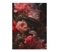 Puzzle Difficile Per Adulti 1000pcs(52x38cm) Floral Serpent Puzzle Per Adulti, Rompicapo, Gioco, Decorazione Per La Casa, Sfida Educativa 1000pcs(52x38cm)