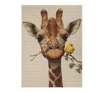 Puzzle Difficile Per Adulti 1000pcs(52x38cm) Giraffe with Yellow Bird on Branch Puzzle Per Adulti Giocattoli Antistress Regalo Di Compleanno Regali Per Amici E Familiari 1000pcs(52x38cm)