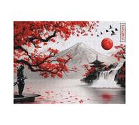Puzzle Difficile Per Adulti 1000pcs(52x38cm) Samurai Kanji Red Black Japanese Ink Wash Puzzle Per Adulti Gioco Pratico Un'opera D'arte Ottimo Regalo Per I Giocatori 1000pcs(52x38cm)