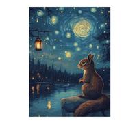 Puzzle Difficile Per Adulti 1000pcs(52x38cm) Squirrel Under Starry Sky Puzzle Per Adulti Giochi Rilassanti Analisi E Logica Sfida Educativa 1000pcs(52x38cm)