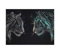 Puzzle Difficile Per Adulti 1000pcs(52x38cm) White And Blue Tigers Puzzle Per Adulti Gioco Pratico Un'opera D'arte Ottimo Regalo Per I Giocatori 1000pcs(52x38cm)