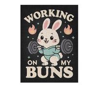 Puzzle Difficile Per Adulti 1000pcs(52x38cm) Working On My Buns - Cute Gym Bunny Squat Pun Puzzle Per Adulti Giochi Rilassanti Analisi E Logica Sfida Educativa 1000pcs(52x38cm)