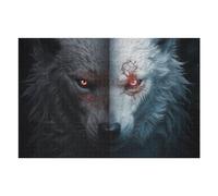 Puzzle Difficile Per Adulti 1000pcs(75x50cm) Black Wolf Vs White Wolf Puzzle Per Adulti Gioco Pratico Decorazione Perfetta Ottimo Regalo Per I Giocatori 1000pcs(75x50cm)