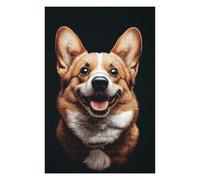 Puzzle Difficile Per Adulti 1000pcs(75x50cm) Smiling Corgi Portrait on Black Background Puzzle Per Adulti Giochi Rilassanti Analisi E Logica Sfida Educativa 1000pcs(75x50cm)