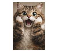 Puzzle Difficile Per Adulti 1000pcs(75x50cm) Surprised Fluffy Tabby Cat Portrait Puzzle Per Adulti Giocattoli Antistress Decorazione Per La Casa Regalo Di Compleanno, Regali, 1000pcs(75x50cm)