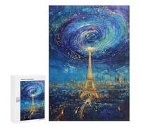 Puzzle Difficile Per Adulti 300 PCS Eiffel Tower Night Sky Painting Puzzle Per Adolescenti Ma Divertenti E Umoristici, Impegnativi Da Completare, Regali Antistress 300 PCS