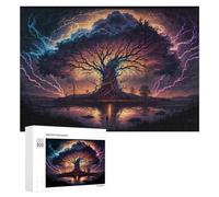 Puzzle Difficile Per Adulti 300 PCS Enchanted Stormscape with Ancient Tree Puzzle Per Adulti Giochi Divertenti Decorazione Per La Casa Sfida Educativa 300 PCS