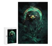 Puzzle Difficile Per Adulti 300 PCS Green Eagle Falcon Bird with Moon Puzzle Per Adulti Gioco Rompicapo Regalo Di Compleanno Regalo Di Compleanno, Regali, 300 PCS