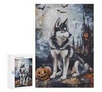 Puzzle Difficile Per Adulti 300 PCS Halloween Wolf Painting Artwork-1 Puzzle Per Adolescenti Ma Divertenti E Umoristici, Impegnativi Da Completare, Regali Antistress 300 PCS