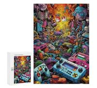 Puzzle Difficile Per Adulti 300 PCS Video Game Chaos A Digital Artwork Puzzle Per Adulti Giochi Divertenti Decorazione Per La Casa Sfida Educativa 300 PCS