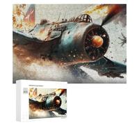 Puzzle Difficile Per Adulti 300 PCS Warplane Explosion in Action Puzzle Per Adulti Giochi Divertenti Decorazione Per La Casa Sfida Educativa 300 PCS