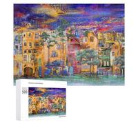 Puzzle Difficile Per Adulti 500 PCS Cityscape with Trees And Antennas Puzzle Per Adulti Giochi Divertenti Decorazione Per La Casa Sfida Educativa 500 PCS