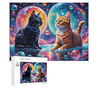 Puzzle Difficile Per Adulti 500 PCS Cosmic Cats in Bubbles Puzzle Per Adulti Giochi Divertenti Decorazione Per La Casa Sfida Educativa 500 PCS