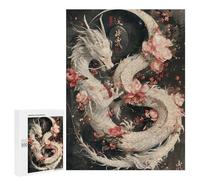 Puzzle Difficile Per Adulti 500 PCS Dragon Sakura Japanese Puzzle Per Adulti Giochi Divertenti Decorazione Per La Casa Sfida Educativa 500 PCS