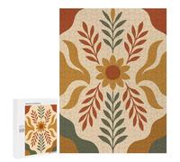 Puzzle Difficile Per Adulti 500 PCS Earth Tone Floral Pattern - Warm Botanical Wall Art for Natural Modern Spaces Puzzle Per Adulti Gioco Rompicapo Regalo Di Compleanno Regalo Di Compleanno, Regali, 5