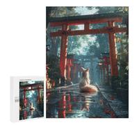 Puzzle Difficile Per Adulti 500 PCS Mystic Kitsune Fox Torii Puzzle Per Adulti Giochi Divertenti Decorazione Per La Casa Sfida Educativa 500 PCS