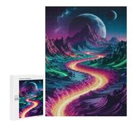Puzzle Difficile Per Adulti 500 PCS Neon Road Through Mountains Puzzle Per Adulti Gioco Rompicapo Regalo Di Compleanno Regalo Di Compleanno, Regali, 500 PCS