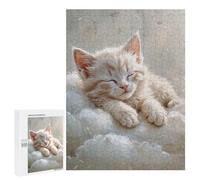 Puzzle Difficile Per Adulti 500 PCS Sleeping White Kitten on Clouds Puzzle Per Adulti Gioco Rompicapo Regalo Di Compleanno Regalo Di Compleanno, Regali, 500 PCS