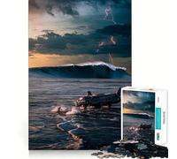 Puzzle difficile per adulti "Astronave che atterra sull'acqua", 1000 pezzi, stimola la memoria, calma, evasione, bordi stretti, regalo speciale 38x26cm