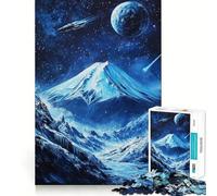 Puzzle difficile per adulti "Astronave sopra il Monte Fuji" da 1000 pezzi, stimola la memoria, calma, evasione, bordi stretti, regalo speciale 38x52cm