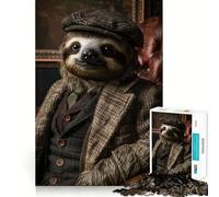 Puzzle difficile per adulti "Bradipo in abito elegante" da 1000 pezzi, gioco di logica, legame familiare, taglio di precisione, sorpresa calorosa 38x52cm