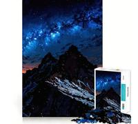 Puzzle difficile per adulti "Cielo notturno sopra montagne innevate", 1000 pezzi, memory foam, facile da assemblare, immagine rilassante, regalo artistico (50x75cm)