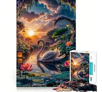 Puzzle difficile per adulti "Cigno nel Lago Divino", 1000 pezzi, per rafforzare la memoria, alleviare lo stress, bordo di alta qualità, opera d'arte 50x75cm