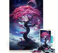 Puzzle difficile per adulti con albero di ciliegio in fiore di notte, 1000 pezzi, stimola la memoria, favorisce la calma, taglio liscio, classico regalo (50x75cm)