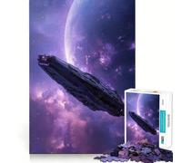 Puzzle difficile per adulti con astronave nella nebulosa viola, 1000 pezzi, gioco intelligente, divertimento casual, taglio preciso, regalo artistico 38x52cm