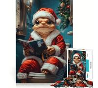 Puzzle difficile per adulti con Babbo Natale, lucertola e tartaruga, 1000 pezzi, gioco di logica e abilità per tutta la famiglia, taglio preciso, oggetto da collezione (50x75cm)
