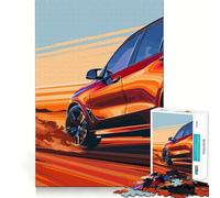 Puzzle difficile per adulti con BMW SUV rossa in corsa, 1000 pezzi, rompicapo rilassante, arte da assemblare, regalo speciale (38x52cm)