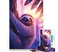 Puzzle difficile per adulti con bradipo e tramonto, 1000 pezzi, gioco di logica, legame familiare, taglio di precisione, calda sorpresa 38x52cm