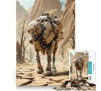 Puzzle difficile per adulti con cane robot nel deserto, 1000 pezzi, gioco di logica e abilità, per tutta la famiglia, con intagli precisi, opera d'arte da collezione (38x52cm)