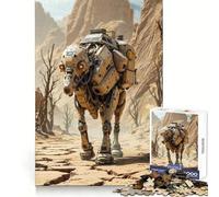 Puzzle difficile per adulti con cane robot nel deserto, 1000 pezzi, gioco di logica e abilità, per tutta la famiglia, con intagli precisi, opera d'arte da collezione (38x52cm)
