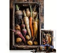 Puzzle difficile per adulti con cassetta di legno piena di ortaggi a radice, 1000 pezzi, per migliorare la memoria, per un tempo ben speso, con bordi precisi, regalo speciale (38x52cm)