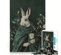Puzzle difficile per adulti con coniglio nel giardino botanico, 1000 pezzi, rompicapo rilassante, arte da assemblare, regalo speciale (50x75cm)