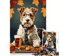 Puzzle difficile per adulti con cuccioli di Fox Terrier a filo metallico, 1000 pezzi, per migliorare la concentrazione, attività rilassante, taglio liscio, regalo invernale (38x52cm)