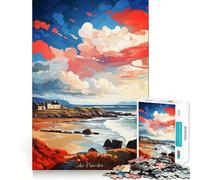 Puzzle difficile per adulti con dipinto ad olio delle Ebridi Esterne, 1000 pezzi, gioco di logica semplice e divertente, taglio di precisione, regalo di Natale (50x75cm)