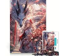 Puzzle difficile per adulti con drago e ragazza anime Sakura, 1000 pezzi, migliora la memoria, rilassa la mente, bordi netti, elegante regalo (38x26cm)