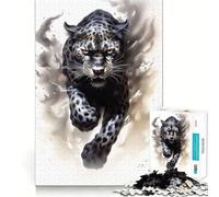 Puzzle difficile per adulti con ghepardo nero in corsa, 1000 pezzi, stimola la memoria, favorisce la calma, taglio liscio, classico regalo (38x52cm)