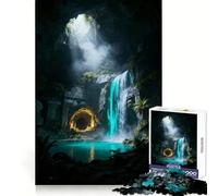 Puzzle difficile per adulti con grotta mistica, cascata e oasi, 1000 pezzi, gioco di logica stimolante, ideale per momenti di condivisione, bordi trasparenti, regalo perfetto (38x52cm)