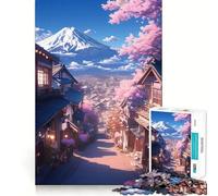Puzzle difficile per adulti con il Monte Fuji e il Villaggio Sakura, 1000 pezzi, gioco di logica e abilità per tutta la famiglia, taglio preciso, oggetto da collezione (50x75cm)