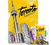 Puzzle difficile per adulti con illustrazione del paesaggio urbano di Toronto, 1000 pezzi, per rievocare ricordi, migliorare, rilassare, rifinire, unico, regalo 50x75cm