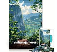 Puzzle difficile per adulti con illustrazione della foresta di Sinharaja, Sri Lanka, 1000 pezzi, ideale per rievocare ricordi, migliorare la memoria, rilassare, con dettagli nitidi e unici 50x75cm