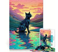 Puzzle difficile per adulti con immagine del tramonto, 1000 pezzi, ideale per rafforzare la memoria, alleviare lo stress e creare un'opera d'arte di alta qualità 38x26cm