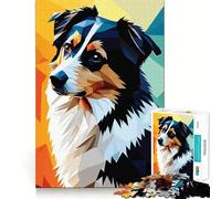 Puzzle difficile per adulti con immagine di un pastore australiano, 1000 pezzi Un gioco di logica, rilassante e divertente, con dettagli precisi e opere d'arte (38x26cm)