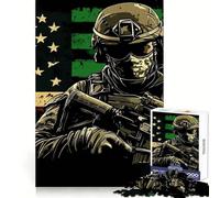 Puzzle difficile per adulti con immagine di un soldato americano, 1000 pezzi, per migliorare la memoria, tempo ben speso, bordi precisi, regalo speciale (38x26cm)