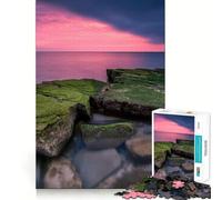 Puzzle difficile per adulti con immagine di un tramonto su una barca sul lago, 1000 pezzi, ideale per rafforzare la memoria, alleviare lo stress e creare un'opera d'arte di alta qualità 38x26cm